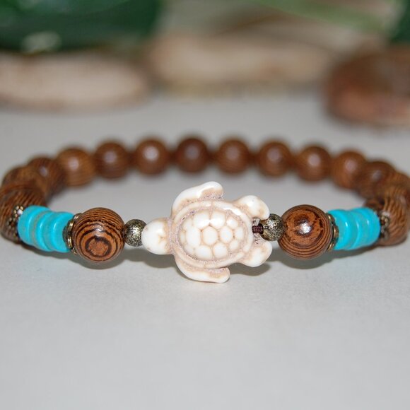 Turtle Bracelet,Wood Bracelet,Turtle Wooden Bracelet - Picture 1 of 2